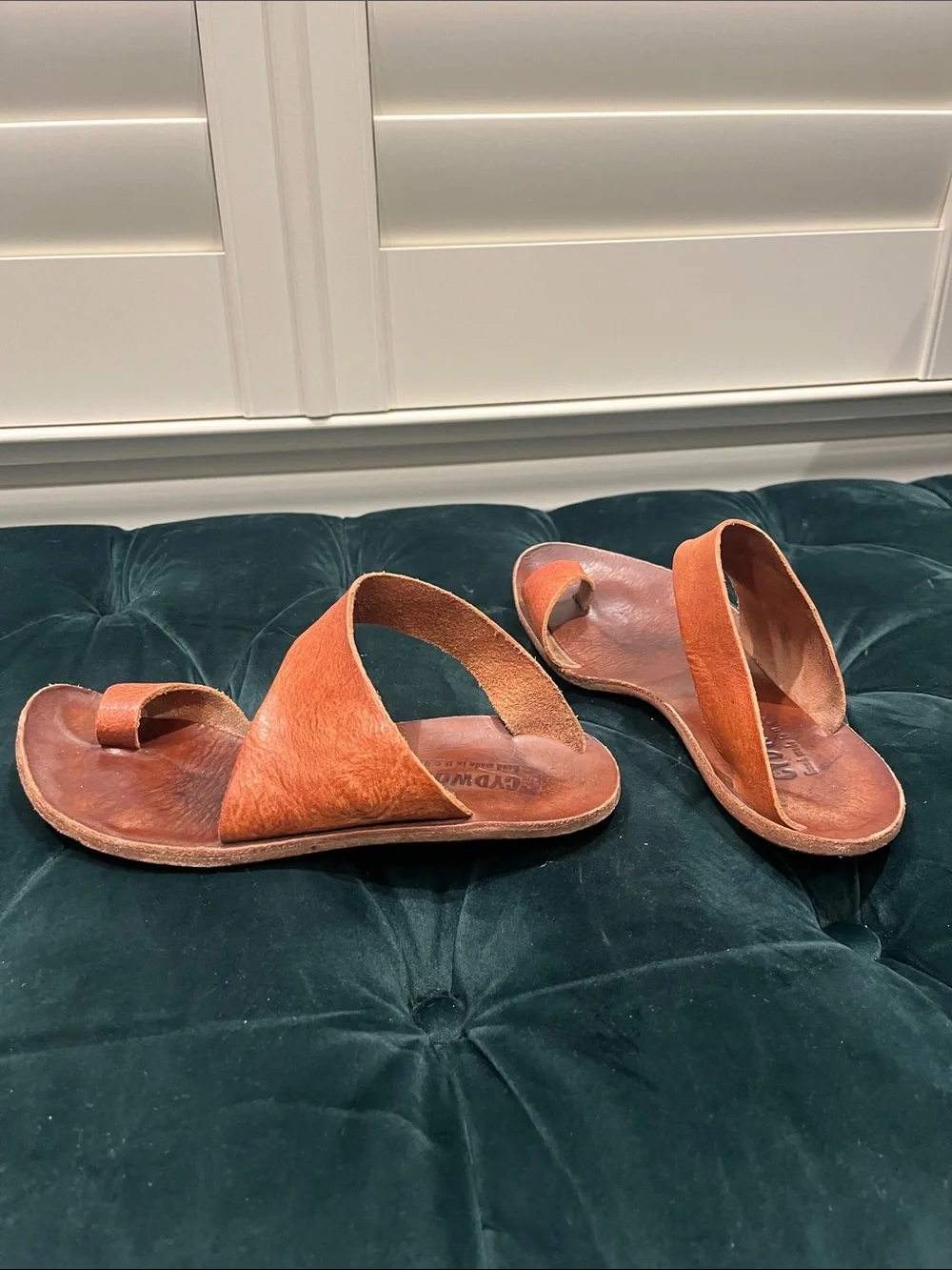 Quiet Luxury Handcrafted Cydwoq Burnt Orange Leather Women’s Toe-Loop Sandals